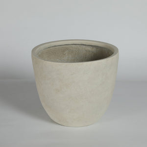 Round Concrete Planter Set of 2, Large Outdoor Indoor Handmade Rustic Decorative Planter Pots with Drainage Holes