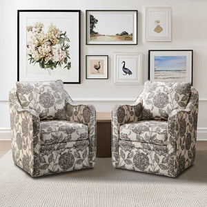 Wide Seat Arm Chair With 360 Degree Rotation