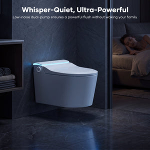 Wall-Mounted Smart Toilet with Automatic Lid Opening