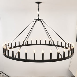 59.1 Inch 36-Light Wagon Wheel Chandelier