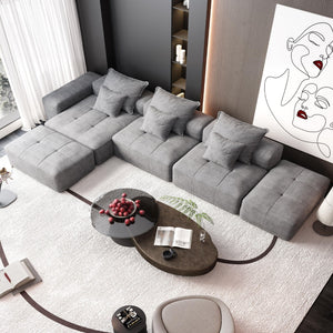 Modern Oversized DIY Combination Modular Sectional Sofa With Pillows