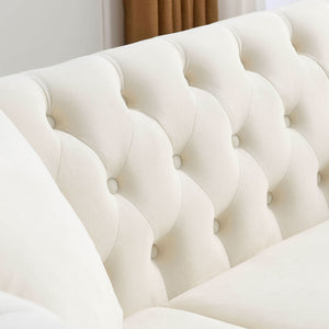 Chesterfield Sofa With Rolled Arms And Nailhead Trim
