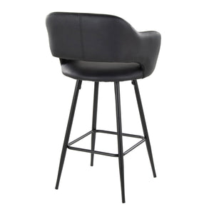 Margarite - Contemporary Fixed Height Counter Stool With Square Footrest (Set of 2)