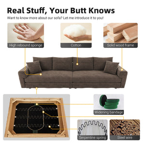 Deep Seat Convertible Sofa With Soft Pillows And Ottomans