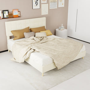 Modern Upholstered Bed Frame – Premium Holland Velvet Fabric