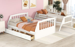 Bunk Bed With Drawers, Ladder And Storage Staircase