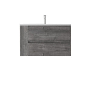 36 Inch Floating Bathroom Vanity with Sink, Soft-Close Door, Ceramic Sink, Plywood