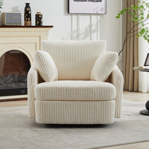 40.55''W Swivel Accent Chair with 2 Throw Pillows