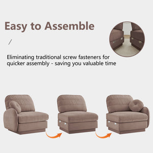 137" Oversize Chenille L-Shaped Sofa