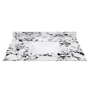43"x22" Bathroom Vanity Top with Undermount Ceramic Sink and Backsplash