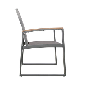 Aresha Metal Outdoor Dining Armchair (Set of 2) - Gray