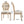 French Country Dining Chairs Set of 2 Upholstered with Rattan Back