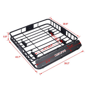 Motoring Rooftop Cargo Carrier Basket Steel Universal Fit Roof Rack