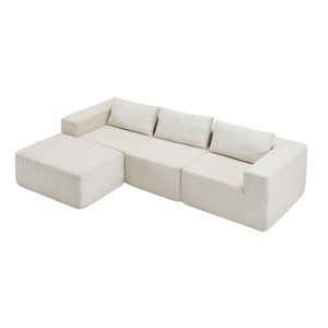 107" Compressed Sectional Sofa (Beige)