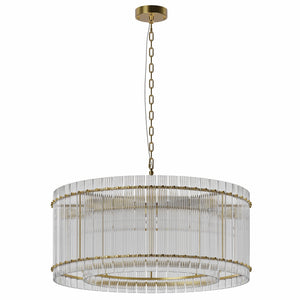 37" Modern Gold Round 8-Light Crystal Chandelier