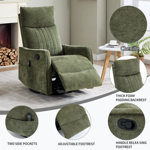 Green Heat Massage Manual Recliner Chair