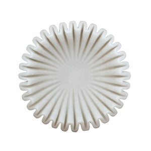 D9.5x2.5' Wavy Sand and Resin Bowl with Textured White Finish