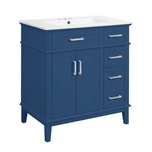 Modern Bathroom Vanity With Sink, Storage Cabinet, Soft Close Doors, Deep & Standard Drawers