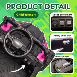 24V Kids Ride-On UTV with Remote Control and Music