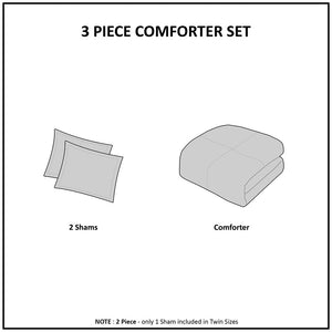 Full/Queen Back Print Long Fur Comforter Mini Set