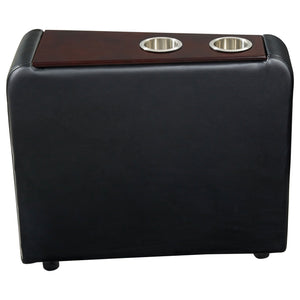 Nseluka - Upholstered Wedge Console For Home Theater With Cupholders - Black