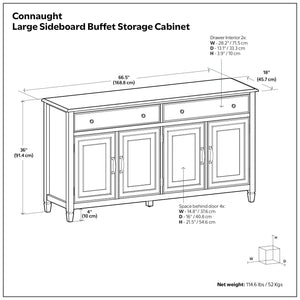 Connaught - Large Sideboard Buffet Storage Cabinet - Brown