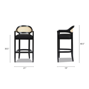 Americana - Mid-Century Modern Cane Back Counter Stool