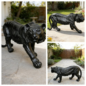 Simulated Black Tiger Resin Garden Statue