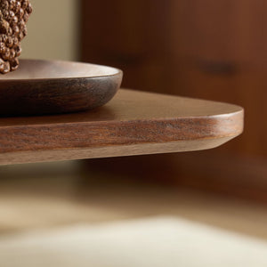 2PCS Nesting Square Coffee Table Mid-Century Wavy Fluted Base