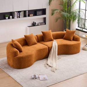 4 Seater Sofa With Fabric, 30D, 60 Hardness Full Sponge, 4 Pillow For Living Room, Home Furniture Sleeper Sectional Sofa For Apartment
