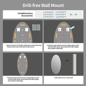 Modern Oval Full Length Wall Mirror