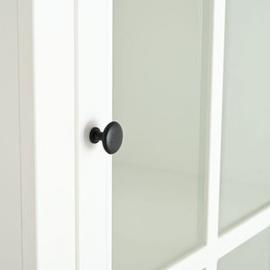 Retro Style Hutch Cabinet With Glass Door, China Cabinet For Home