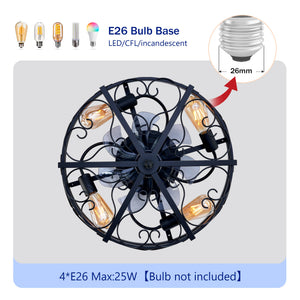 20" Mounting Type Ceiling Fan with Reversible Motor and Remote Control