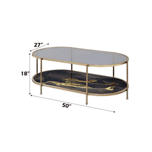 Fiorella Marble Print Glass Table