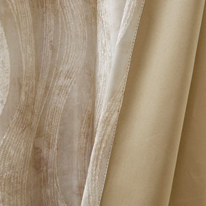 Printed Jacquard Grommet Top Total Blackout Curtain Panel