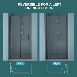 Fold Frameless Shower Door With Tempered Glass