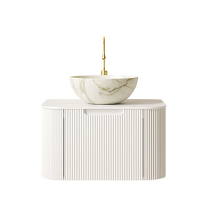 DINA 24" Bathroom Vanity & Sink with Floating Curved Edges