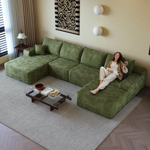 135" Cloud Sectional Sofa with 1 Ottoman