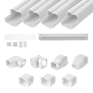 Mini Split Line Set Cover 3 Inch W x 15.8 Ft L PVC Decorative Pipe Line Cover