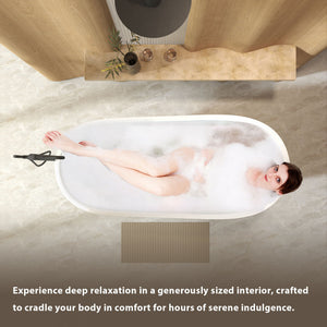 Special-Shaped Freestanding Slipper Bathtub, Overflow & Pop Up Drain