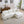 L-Shaped Sectional Sofa With Removable Ruffled Skirt, Flared Arms, Ottoman - White