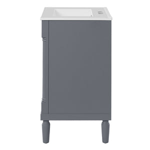 Bathroom Vanity With Top Sink, 2 Tier Storage Cabinet