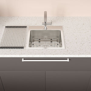 Premium Laundry Drop In Utility Sink 16 Gauge Stainless Steel, Topmount
