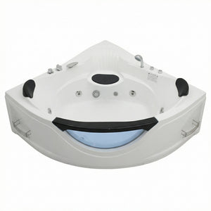 59" Corner Whirlpool Bathtub for 2-Person
