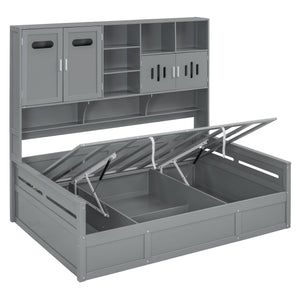 Daybed With All-In-One Cabinet And Shelf