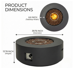 40' Round Outdoor Propane Fire Pit Table