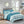 8 Piece Printed Seersucker Comforter and Quilt Set Collection Aqua Full/Queen