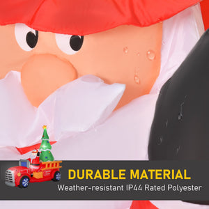 Inflatable Santa Truck with Lit Christmas Tree