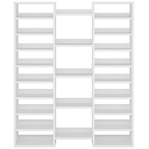 14 Tier Shoe Storage Cabinet With 23 Open Cubbies, 46 Pairs Capacity Entryway Organizer - White