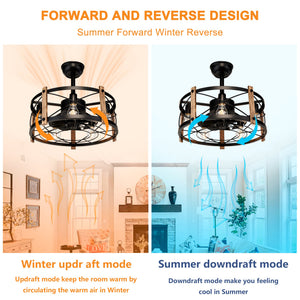 20'' Cage Ceiling Fan With Remote Control